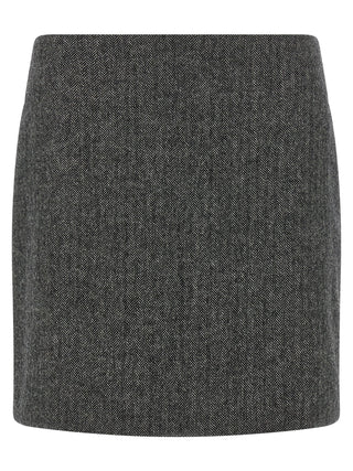 Blazé Milano Gray Virgin Wool Long Skirt