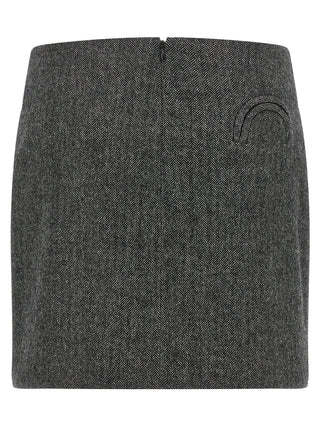 Blazé Milano Gray Virgin Wool Long Skirt