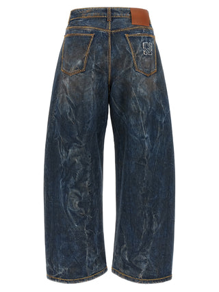 Giuseppe Di Morabito Blue Cotton Relaxed Fit Jeans