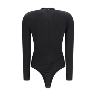 Nissa Black Polyester Bodysuit