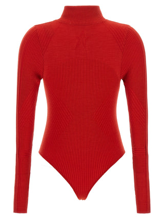 PERFECT MOMENT Red Wool Bodysuit