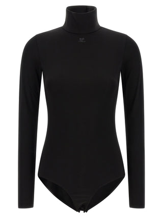 Courrèges Black Viscose Bodysuit