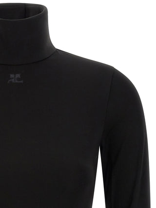 Courrèges Black Viscose Bodysuit