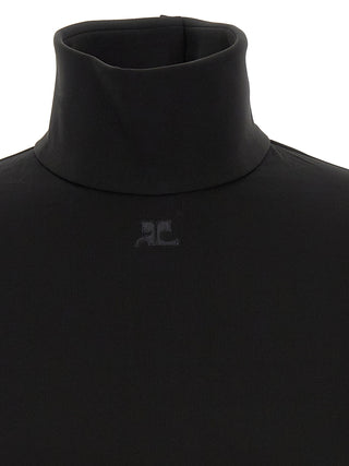 Courrèges Black Viscose Bodysuit