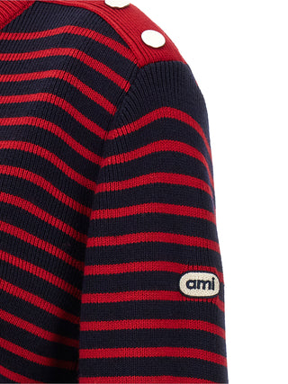 Ami Paris Blue Wool Cardigan