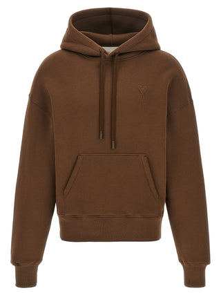 Ami Paris Brown Cotton Hoodie