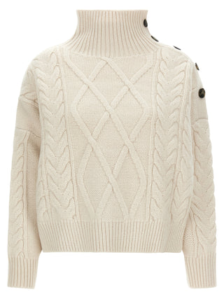 Yves Salomon White Wool Cardigan