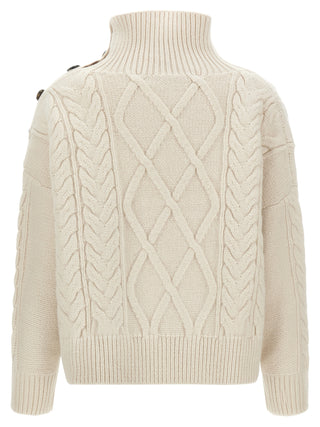 Yves Salomon White Wool Cardigan