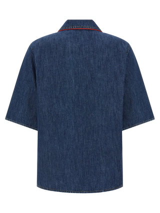 Valentino Garavani Blue Cotton Blouse
