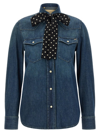 Valentino Garavani Blue Cotton Blouse