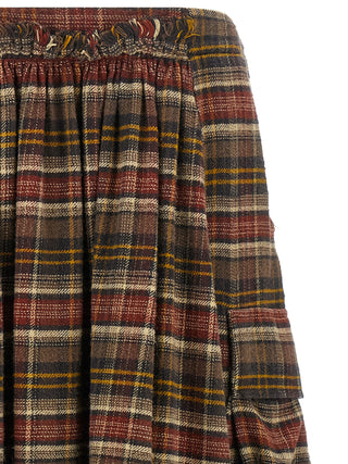 R13 Brown Cotton Mini Skirt