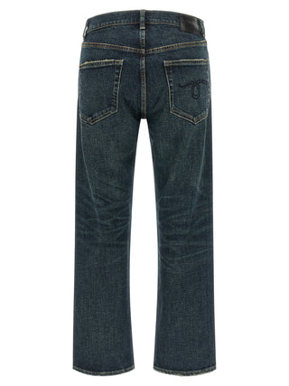R13 Blue Cotton Straight-Leg Jeans