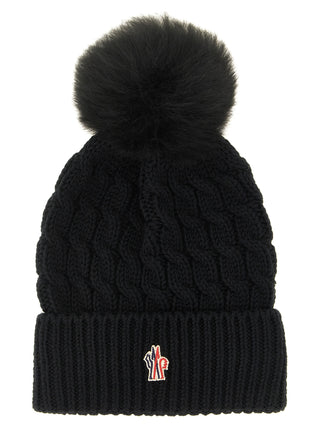 Moncler Grenoble Black Virgin Wool Beanie