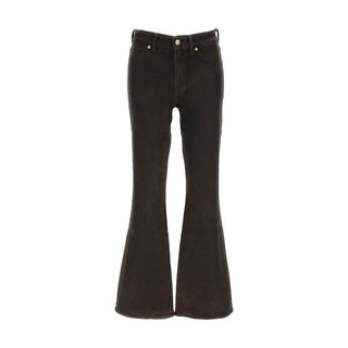 7FOR Black Cotton Bootcut Jeans