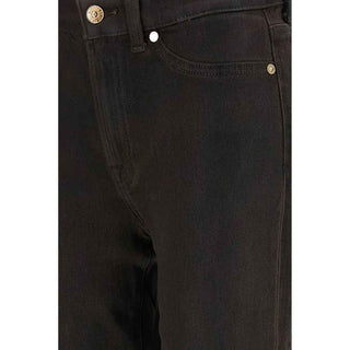7FOR Black Cotton Bootcut Jeans