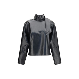 Agolde Black Recycled Leather Shirt