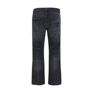 R13 Black Cotton Boyfriend Jeans