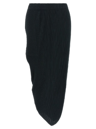 Issey Miyake Blue Polyester Midi Skirt