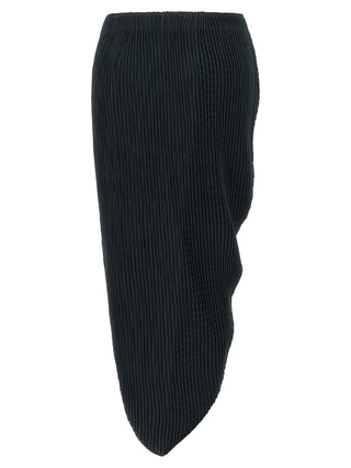 Issey Miyake Blue Polyester Midi Skirt