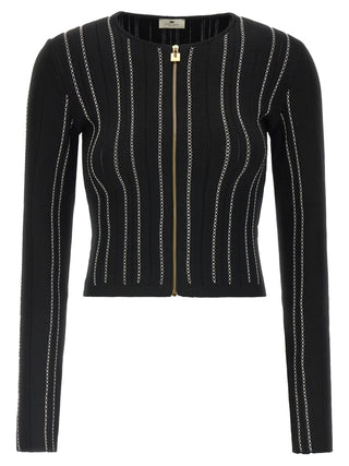 Elisabetta Franchi Black Viscose Cardigan