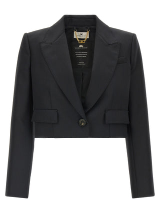 Elisabetta Franchi Black Virgin Wool Blazer