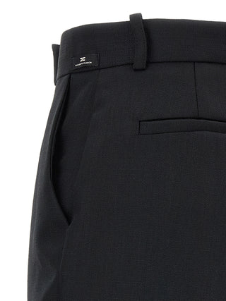 Elisabetta Franchi Black Virgin Wool Flared Pants