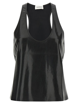 The Andamane Black Polyester Sleeveles T-Shirt