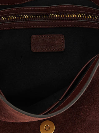 PINKO Bordeaux Calfskin Crossbody Bag