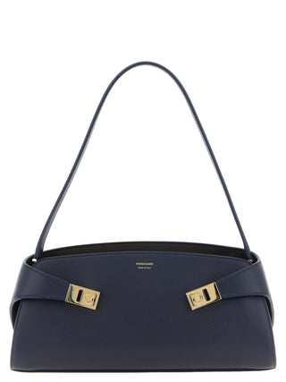 Ferragamo Blue Calfskin Shoulder Bag