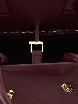 Ferragamo Bordeaux Calfskin Handbag