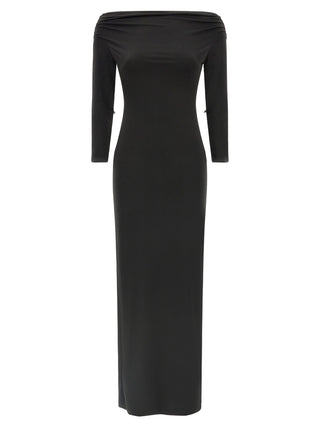 The Andamane Black Polyester Long Dress