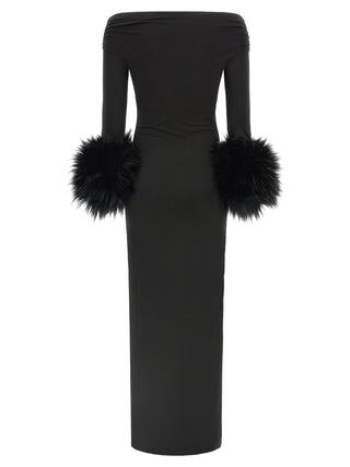 The Andamane Black Polyester Long Dress