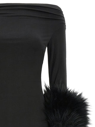 The Andamane Black Polyester Long Dress