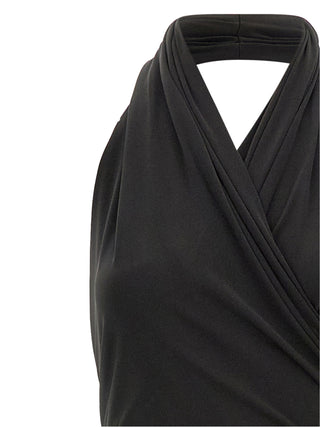 The Andamane Black Polyester Long Dress
