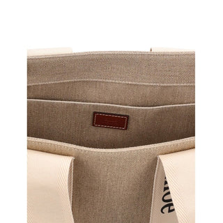 Chloé Beige Linen Tote Bag