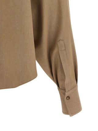 Brunello Cucinelli Beige Cotton Blouse