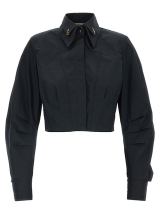 Elisabetta Franchi Black Cotton Blouse