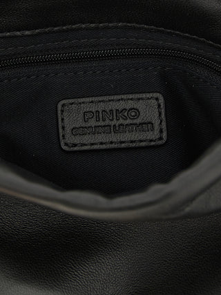 PINKO Black Lambskin Clutch Bag