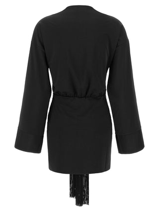 The Andamane Black Polyester Short Dress