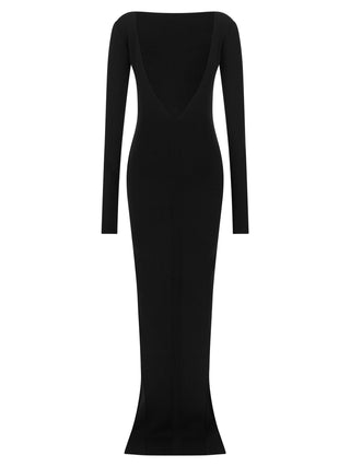 Rick Owens Black Viscose Long Dress