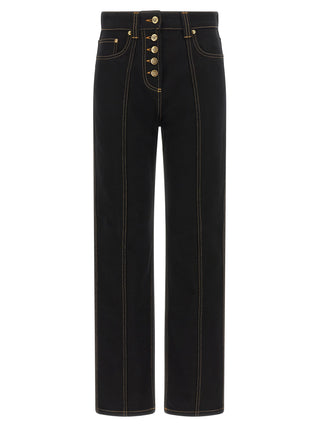 Versace Black Cotton High-Waisted Jean
