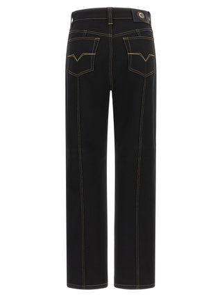 Versace Black Cotton High-Waisted Jean