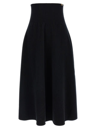 Extreme Cashmere Black Cashmere Midi Skirt
