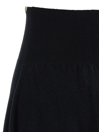 Extreme Cashmere Black Cashmere Midi Skirt