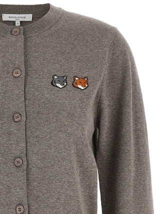 Maison Kitsuné Gray Wool Cardigan