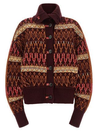 Dries Van Noten Bordeaux Wool Cardigan