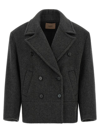 Twinset Gray Wool Coat
