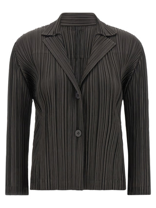 PLEATS PLEASE ISSEY MIYAKE Gray Polyester Blazer