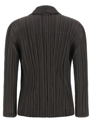 PLEATS PLEASE ISSEY MIYAKE Gray Polyester Blazer