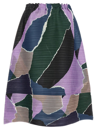 PLEATS PLEASE ISSEY MIYAKE Multicolor Polyester Midi Skirt